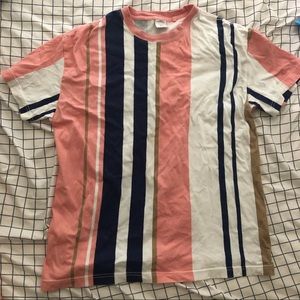 UO striped salmon blue white shirt